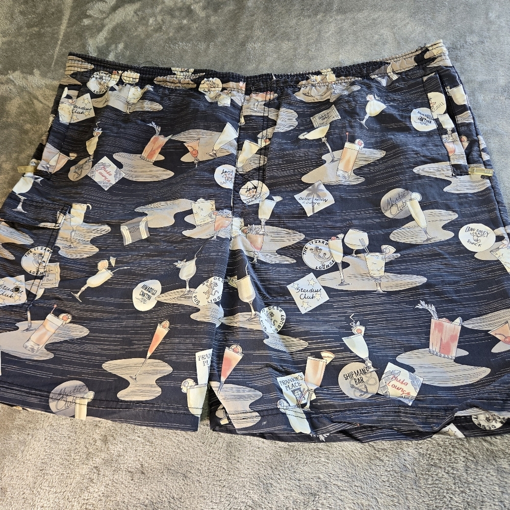 Tori Richard Tropical Drink Print Shorts Size 2XL Mens